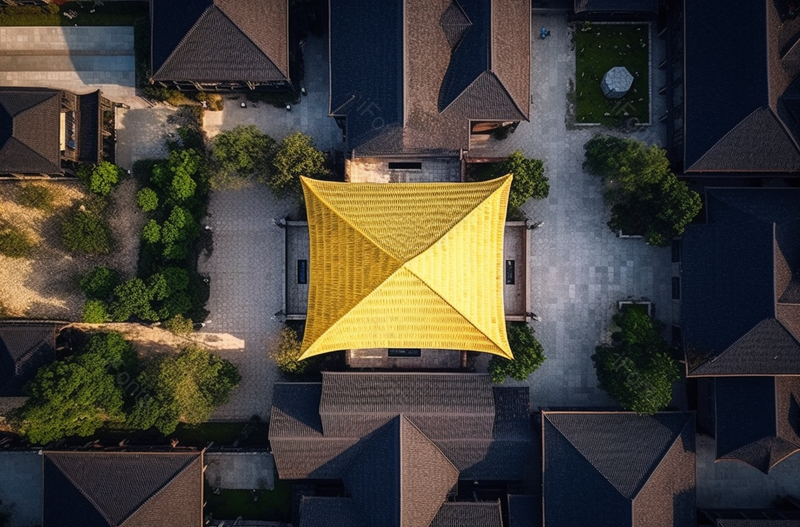 上海松江广富林遗址公园正上方往下看航拍实拍场景图像摄影,高清,摄影图,摄影图片,图片大全,摄影图免费下载